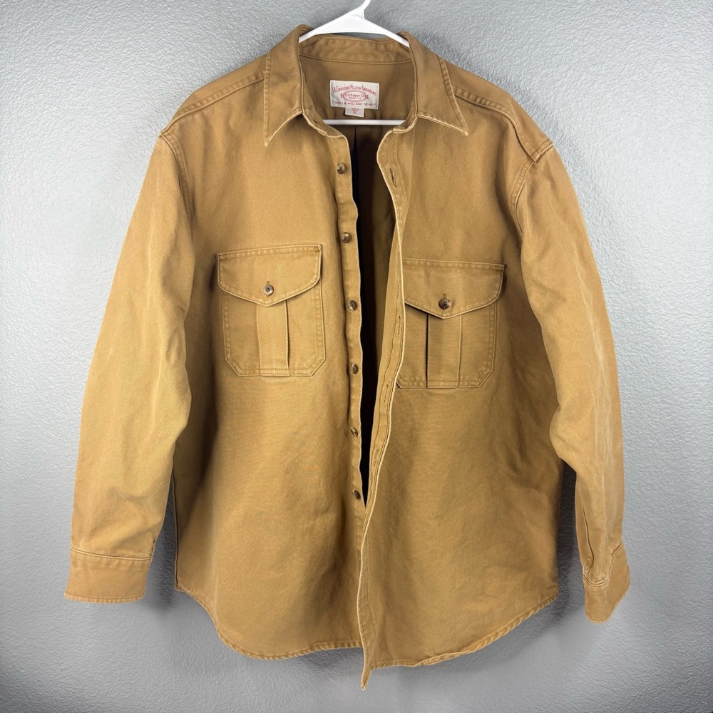 Filson Men’s Dark Tan Heavyweight Durable Cotton Canvas Shirt Jacket